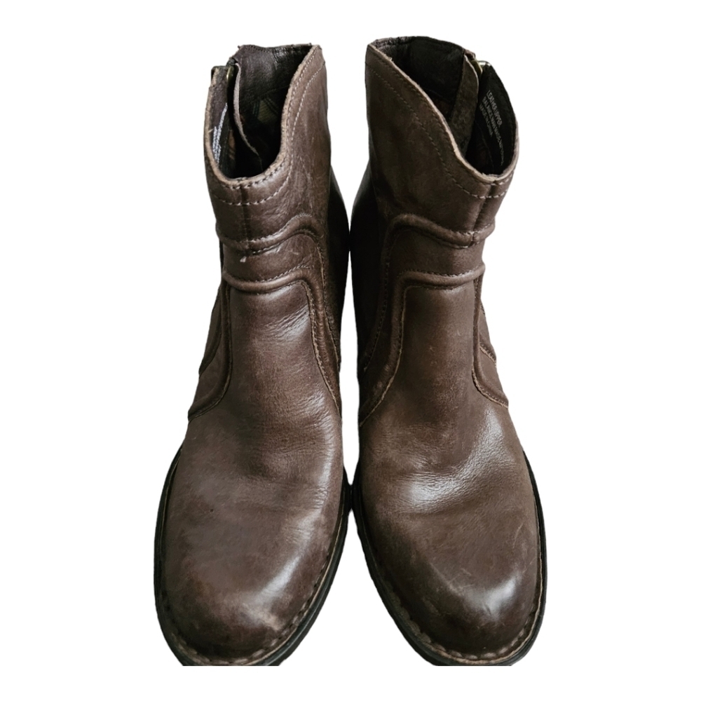 Born Rich Brown Leather Ankle Boots